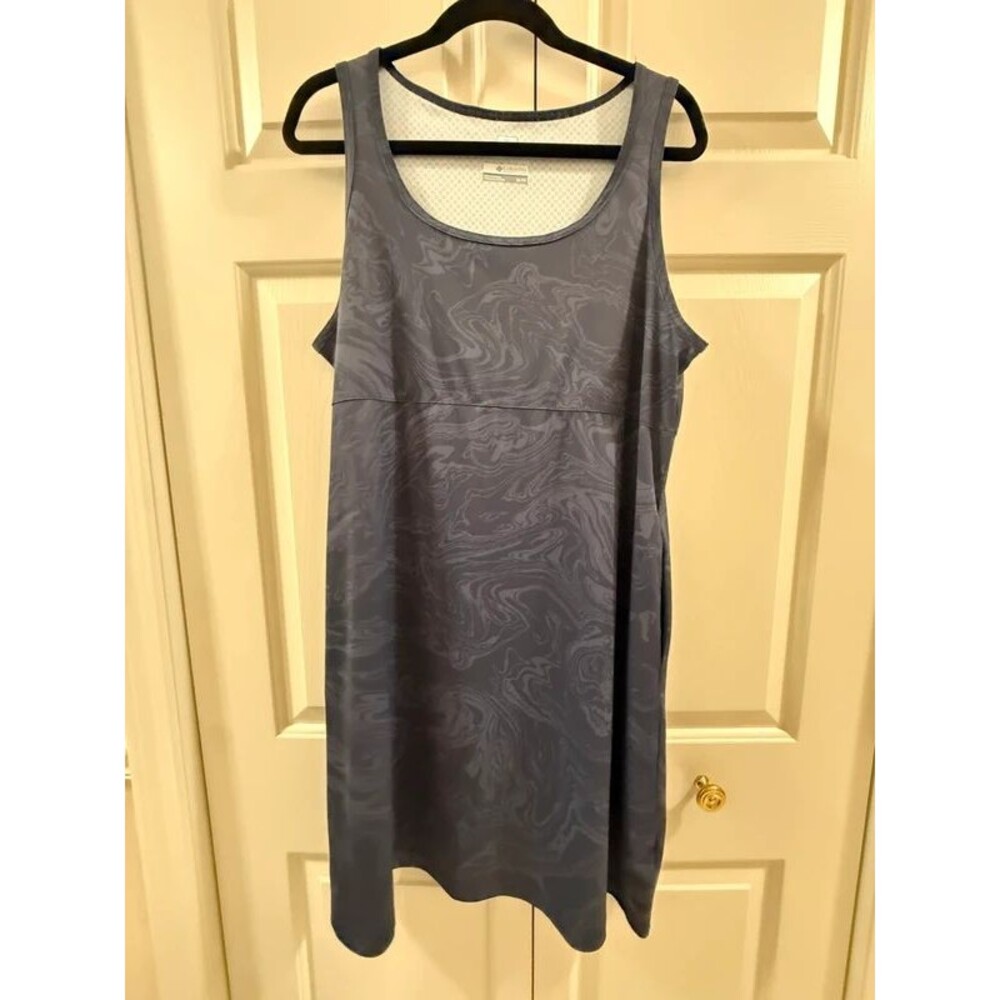 Columbia Omni-Freeze Zero Cooling Sleeveless Dress XL Pockets Blue Grey
